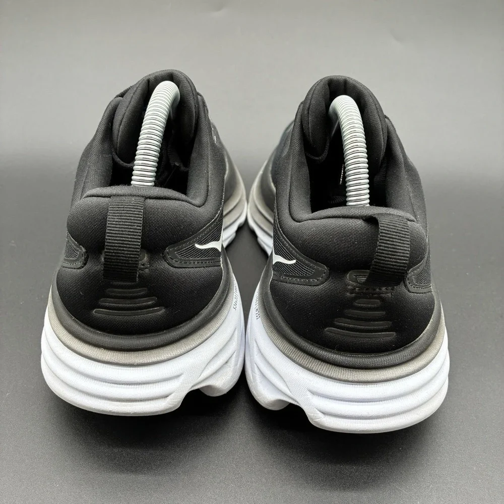 Hoka Bondi 8 Running Shoes Women's 9.5B Black White Cushioned Sneakers